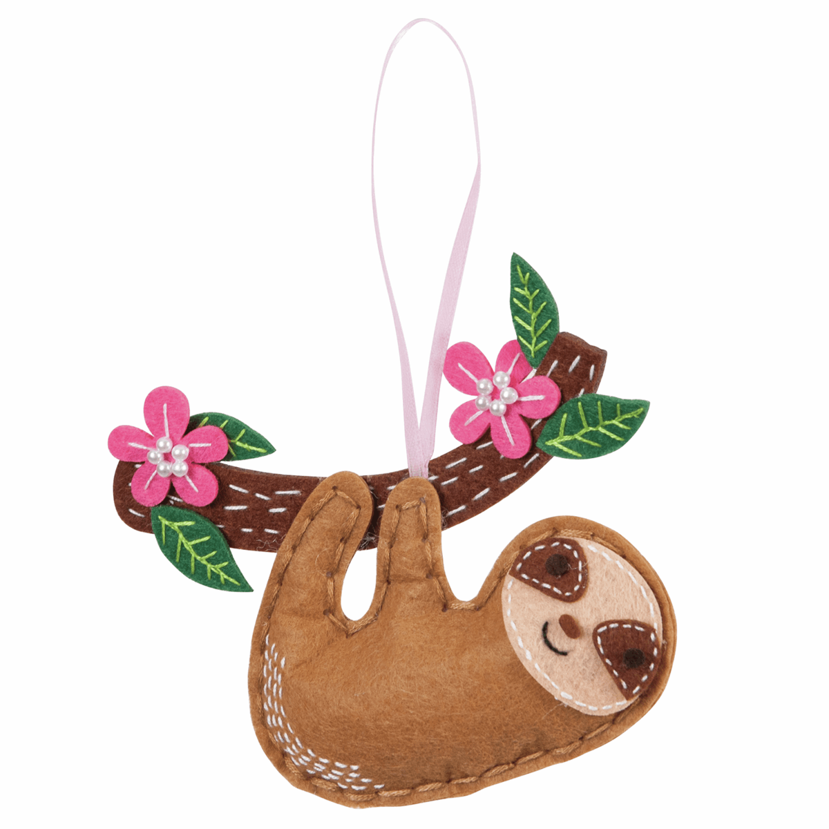 Trimits Pre - Punched Shaped Acrylic Felt Kit For Beginners 14.5 x 8.5cm - Sloth - Home - Crafts