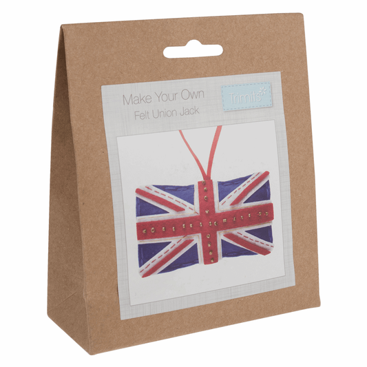 Trimits Pre - Punched Shaped Acrylic Felt Kit For Beginners 14.5 x 8.5cm - Union Jack - Home - Crafts