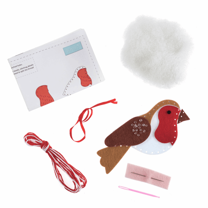Trimits Pre - Punched Shaped Acrylic Felt Kit For Beginners 4.5 x 11.6cm - Robin - Home - Crafts