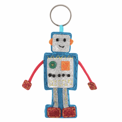 Trimits Pre - Punched Shaped Acrylic Felt Kit For Beginners 4.5 x 11.6cm - Robot - Home - Crafts