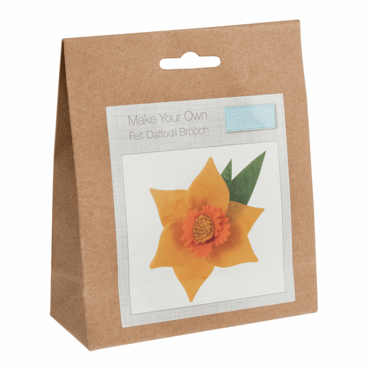 Trimits Pre - Punched Shaped Acrylic Felt Kit For Beginners 8.5 x 11.5cm - Daffodil Brooch - Home - Crafts