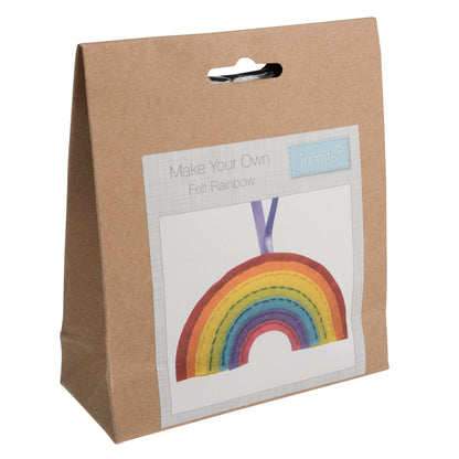 Trimits Rainbow Pre Punched Shaped Acrylic Felt Kit For Beginners 11cm x 6cm - Home - Crafts