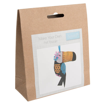 Trimits Toucan Pre Punched Shaped Acrylic Felt Kit For Beginners 12cm x 9cm - Home - Crafts