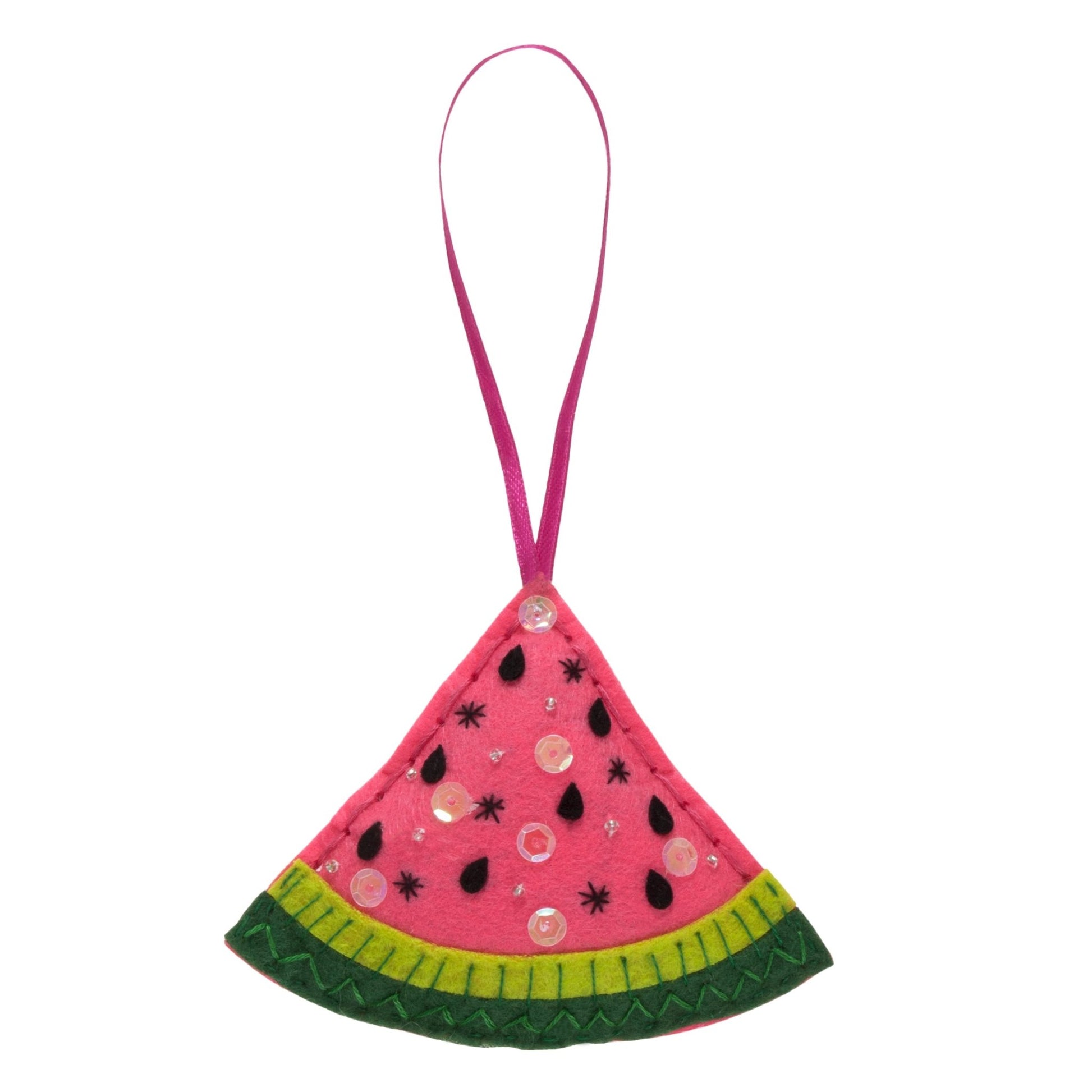 Trimits Watermelon Pre Punched Shaped Acrylic Felt Kit For Beginners 9cm x 11cm - Home - Crafts