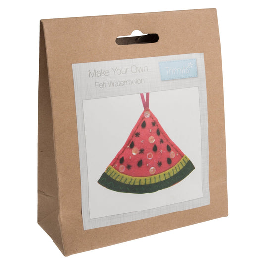 Trimits Watermelon Pre Punched Shaped Acrylic Felt Kit For Beginners 9cm x 11cm - Home - Crafts