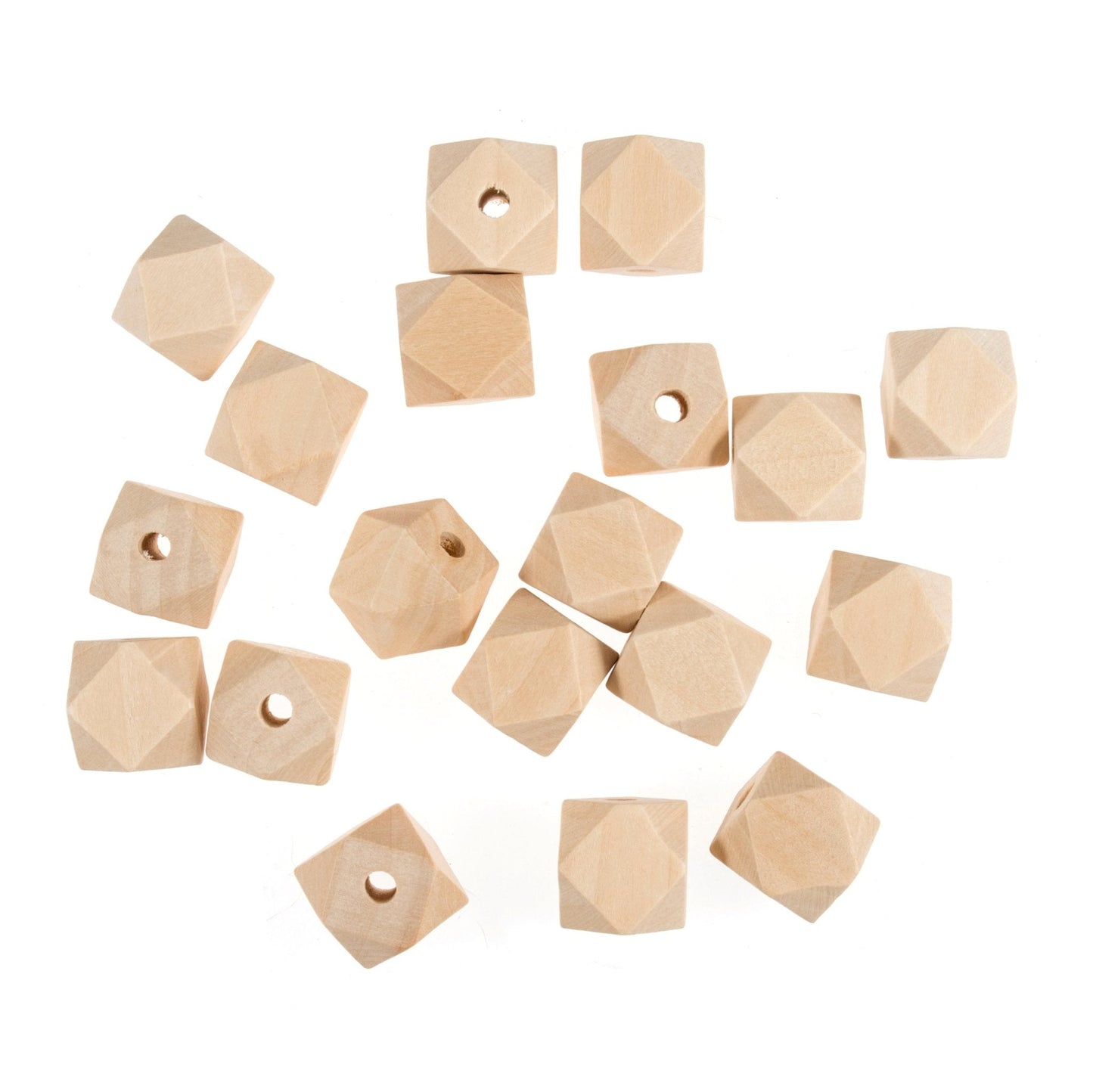 Trimits Wooden Geometric Beads Toy Jewellery Making Painting Macramé Craft 20mm - Home - Crafts