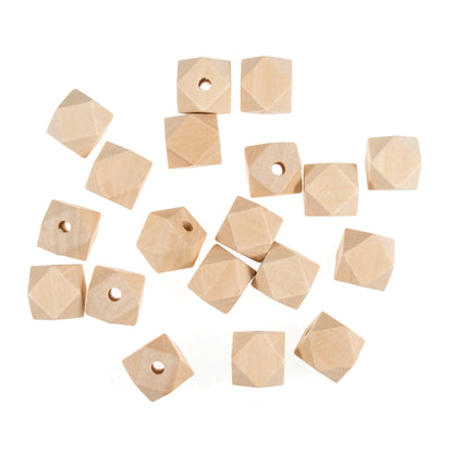 Trimits Wooden Geometric Beads Toy Jewellery Making Painting Macramé Craft 20mm - Home - Crafts