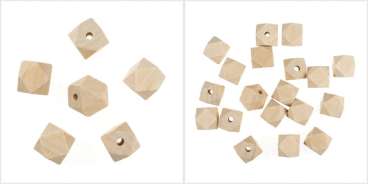 Trimits Wooden Geometric Beads Toy Jewellery Making Painting Macramé Craft 20mm - Home - Crafts