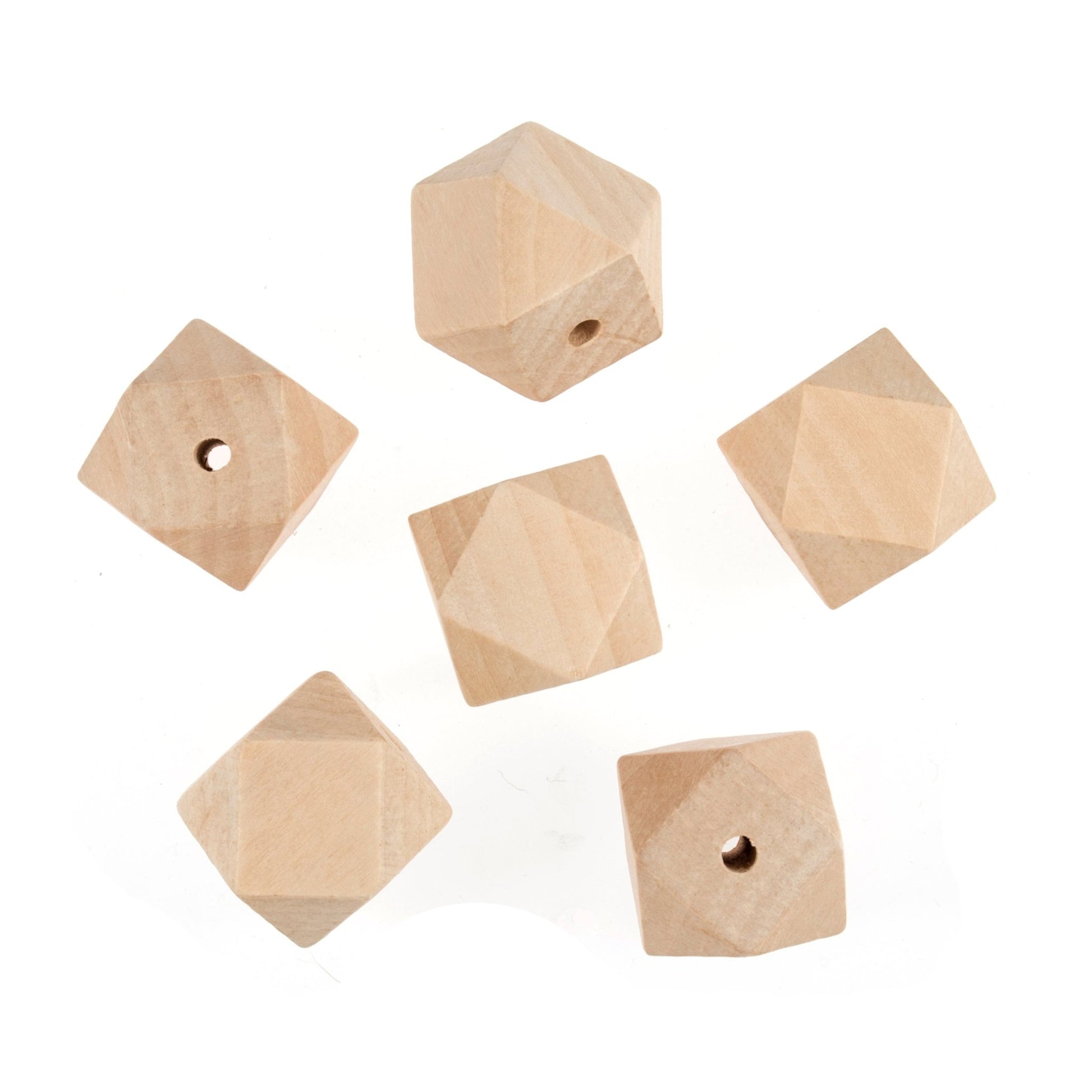 Trimits Wooden Geometric Beads Toy Jewellery Making Painting Macramé Craft 30mm - Home - Crafts