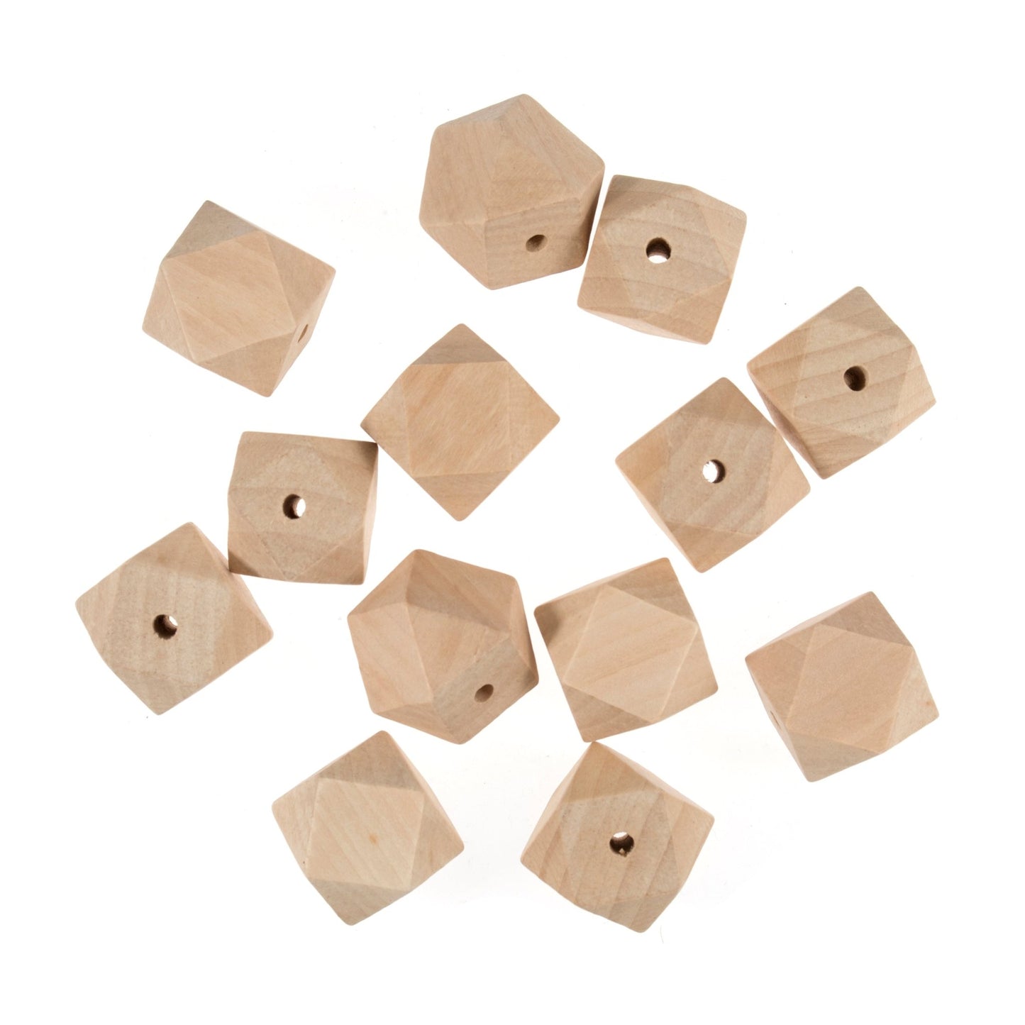Trimits Wooden Geometric Beads Toy Jewellery Making Painting Macramé Craft 30mm - Home - Crafts