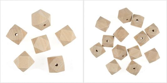 Trimits Wooden Geometric Beads Toy Jewellery Making Painting Macramé Craft 30mm - Home - Crafts