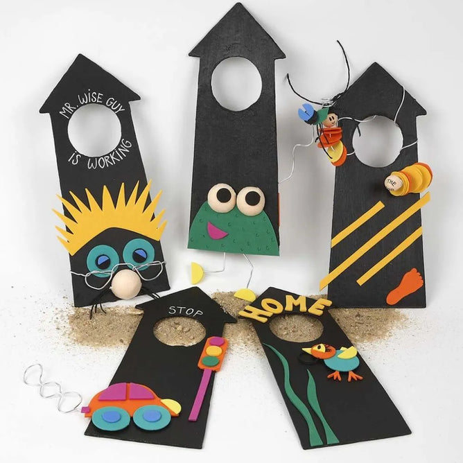 6 x Door Sign Hanging Craft Hand-Made Paper Mache Create/Decorate Personalise