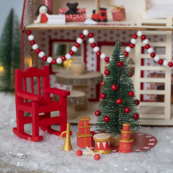 Adorable Paintable Miniature Wooden Accessories Ski Sledge Wheels Kitchen Pick