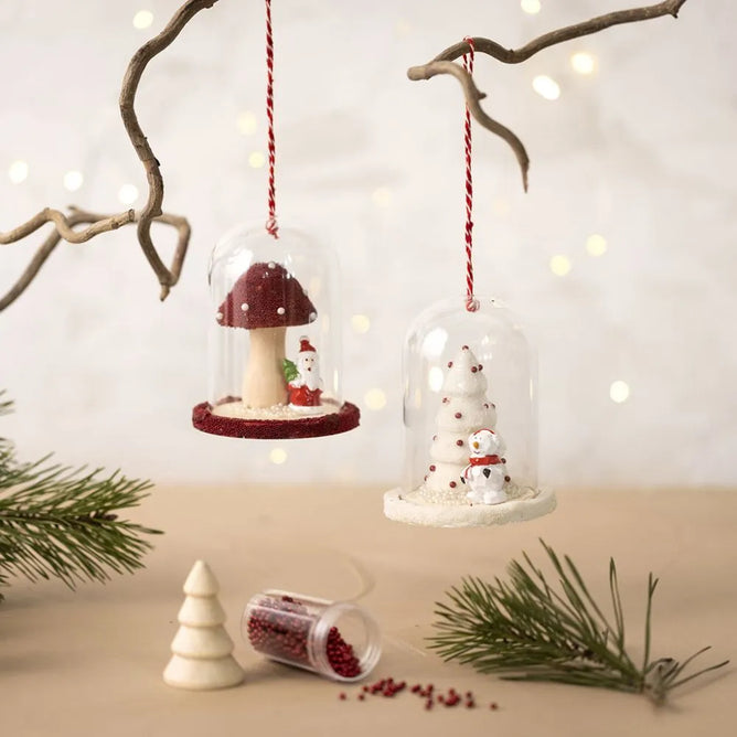 3 x Poplar Wood Assorted Size Toadstool Mushrooms For Christmas Decoration Craft