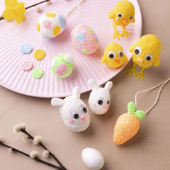 Kids Easter Clay Craft Kit Modelling | Make Figures from Polystyrene Eggs & Foam