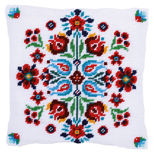 Vervaco Needlepoint Tapestry Canvas Cushion Kit Needlecraft 40x40cm - Folklore I - Home - Crafts