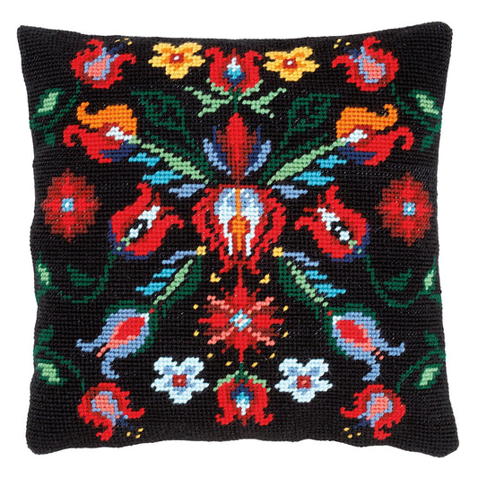 Vervaco Needlepoint Tapestry Canvas Cushion Kit Needlecraft 40x40cm - Folklore III - Home - Crafts