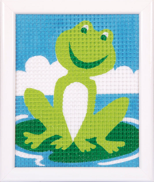 Vervaco Needlepoint Tapestry Canvas Kit Needlecraft 12.5x16cm - Frog - Home - Crafts