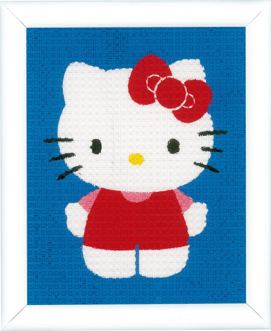 Vervaco Needlepoint Tapestry Canvas Kit Needlecraft 12.5x16cm - Hello Kitty - Home - Crafts