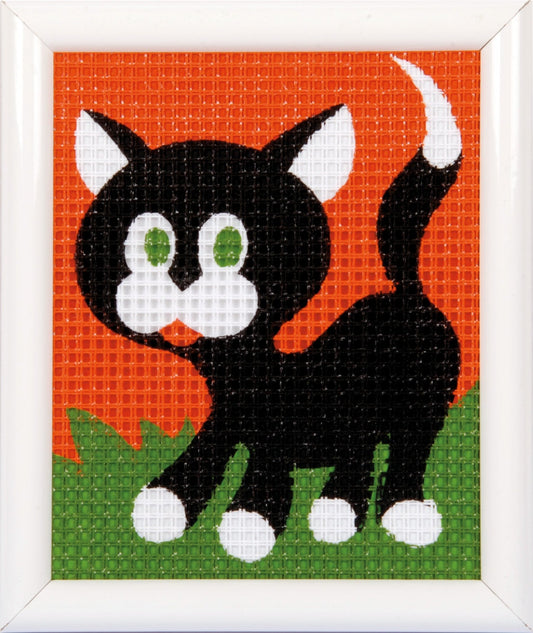 Vervaco Needlepoint Tapestry Canvas Kit Needlecraft 12.5x16cm - Kitten - Home - Crafts