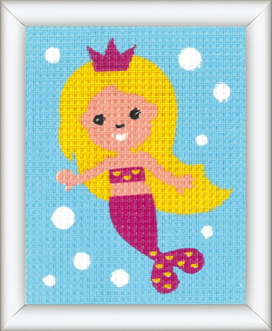 Vervaco Needlepoint Tapestry Canvas Kit Needlecraft 12.5x16cm - Mermaid - Home - Crafts