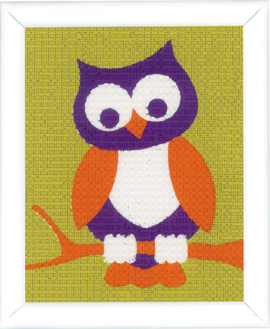 Vervaco Needlepoint Tapestry Canvas Kit Needlecraft 12.5x16cm - Wise Owl - Home - Crafts