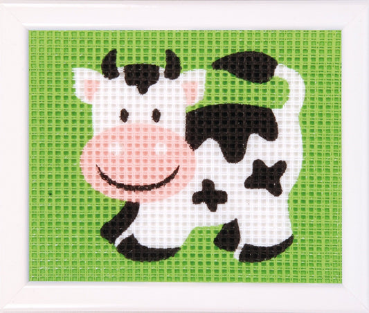 Vervaco Needlepoint Tapestry Canvas Kit Needlecraft 16x12.5cm - Cow - Home - Crafts