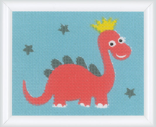Vervaco Needlepoint Tapestry Canvas Kit Needlecraft 16x12.5cm - Dinosaur - Home - Crafts