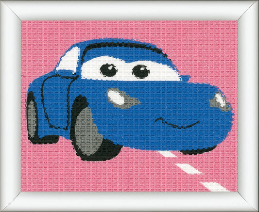 Vervaco Needlepoint Tapestry Canvas Kit Needlecraft 16x12.5cm - Disney Cars: Sally - Home - Crafts
