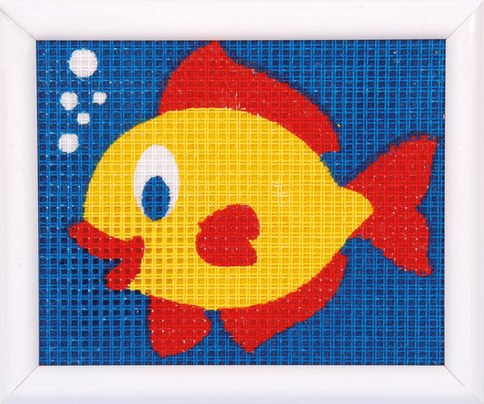 Vervaco Needlepoint Tapestry Canvas Kit Needlecraft 16x12.5cm - Fish - Home - Crafts