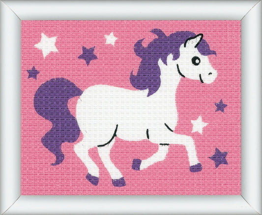 Vervaco Needlepoint Tapestry Canvas Kit Needlecraft 16x12.5cm - Horse - Home - Crafts