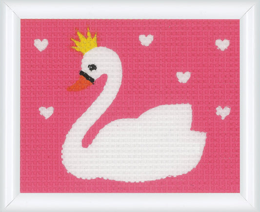 Vervaco Needlepoint Tapestry Canvas Kit Needlecraft 16x12.5cm - Swan - Home - Crafts