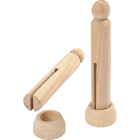Vintage Clothes Round Birch Wooden Pegs Utility Items 9.5cm - Home - Crafts