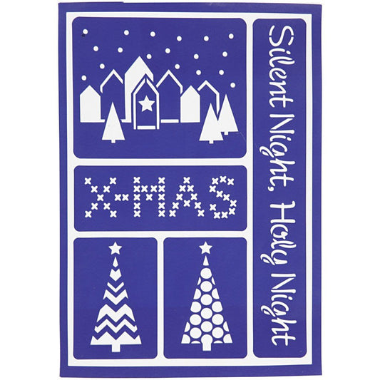 Viva Decor Flexible Adhesive Stencil Silent Holy Night Glass Wood Art - Home - Crafts