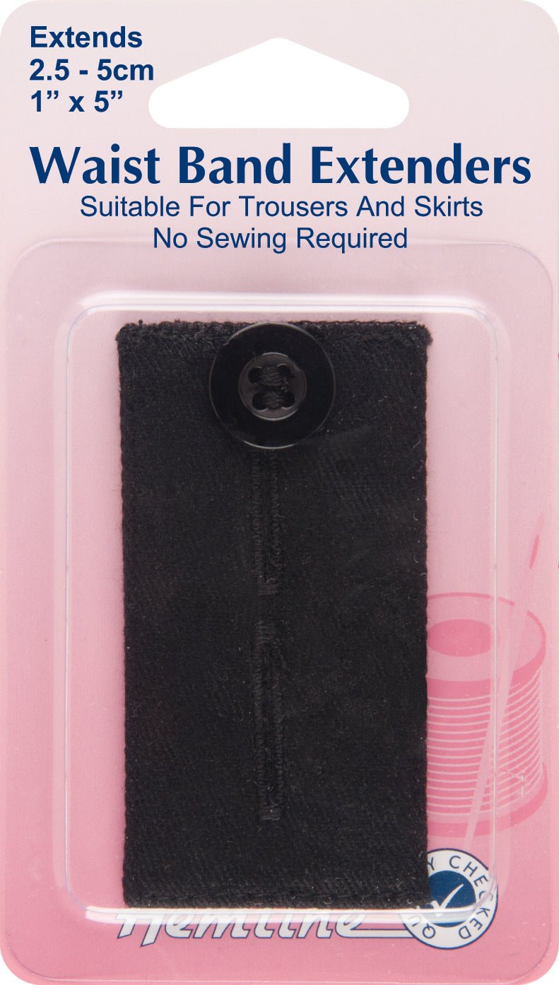 Waistband Extender Button For Trousers & Skirts Extends 1 - 2 Inches: Black - Home - Crafts