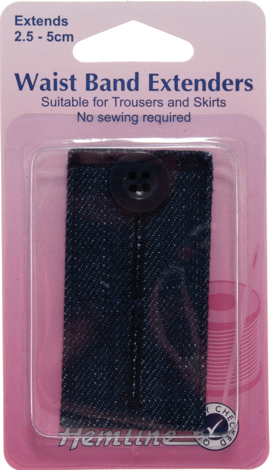 Waistband Extender Button For Trousers & Skirts Extends 1 - 2 Inches: Dark Denim - Home - Crafts