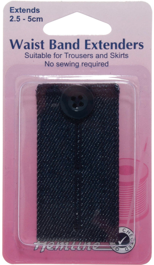 Waistband Extender Button For Trousers & Skirts Extends 1 - 2 Inches: Medium Denim - Home - Crafts