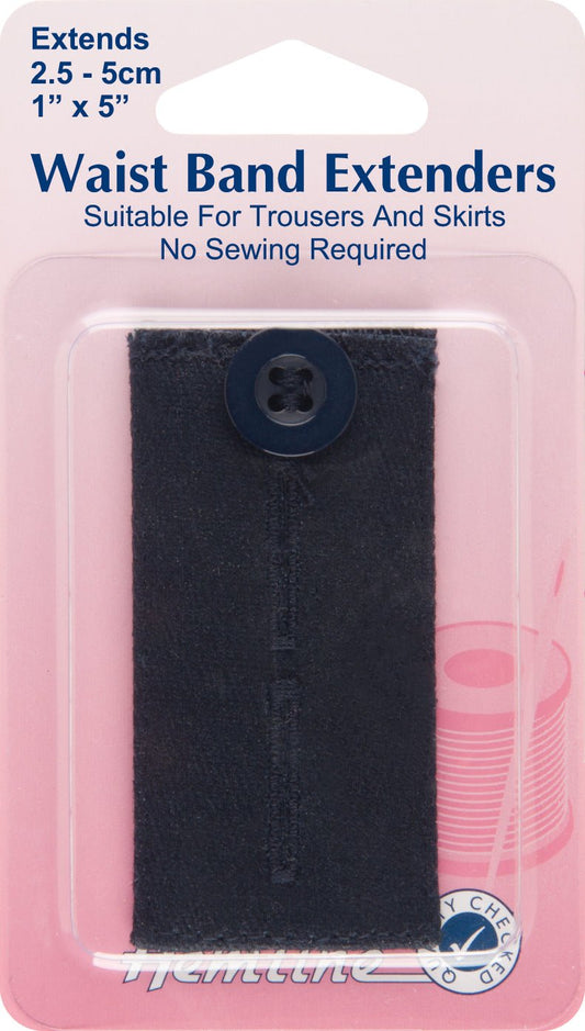 Waistband Extender Button For Trousers & Skirts Extends 1 - 2 Inches: Navy - Home - Crafts