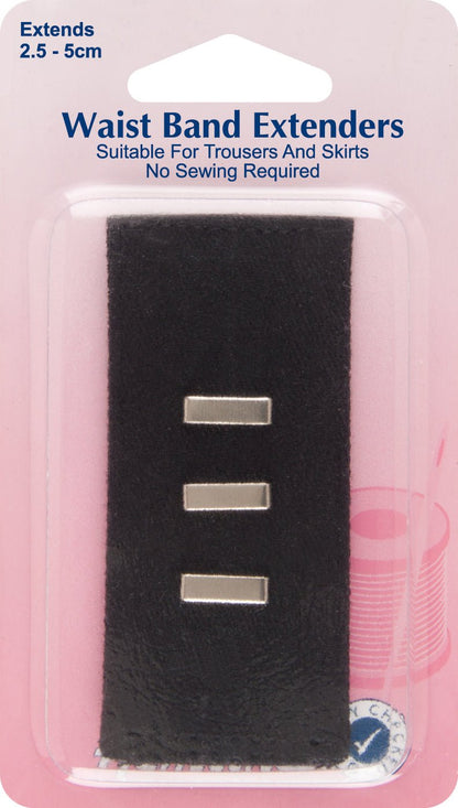 Waistband Extender Hook and bar For Trousers & Skirts Extends 1 - 2 Inches: Black - Home - Crafts