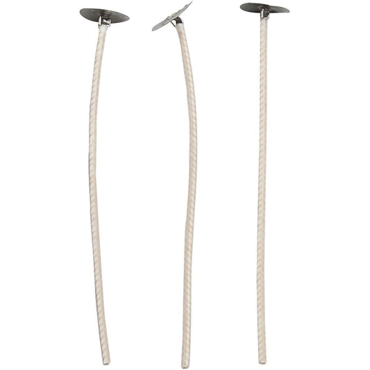 Waxed Candle Wicks L:10 cm Thickness 2 mm, 50 Pieces - Home - Crafts