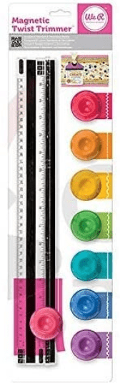 We R Memory Keepers Magnetic Twist Trimmer Pack 8 Blades straight; scoring; perforated; scalloped; pinking; stamp; wavy and deckled