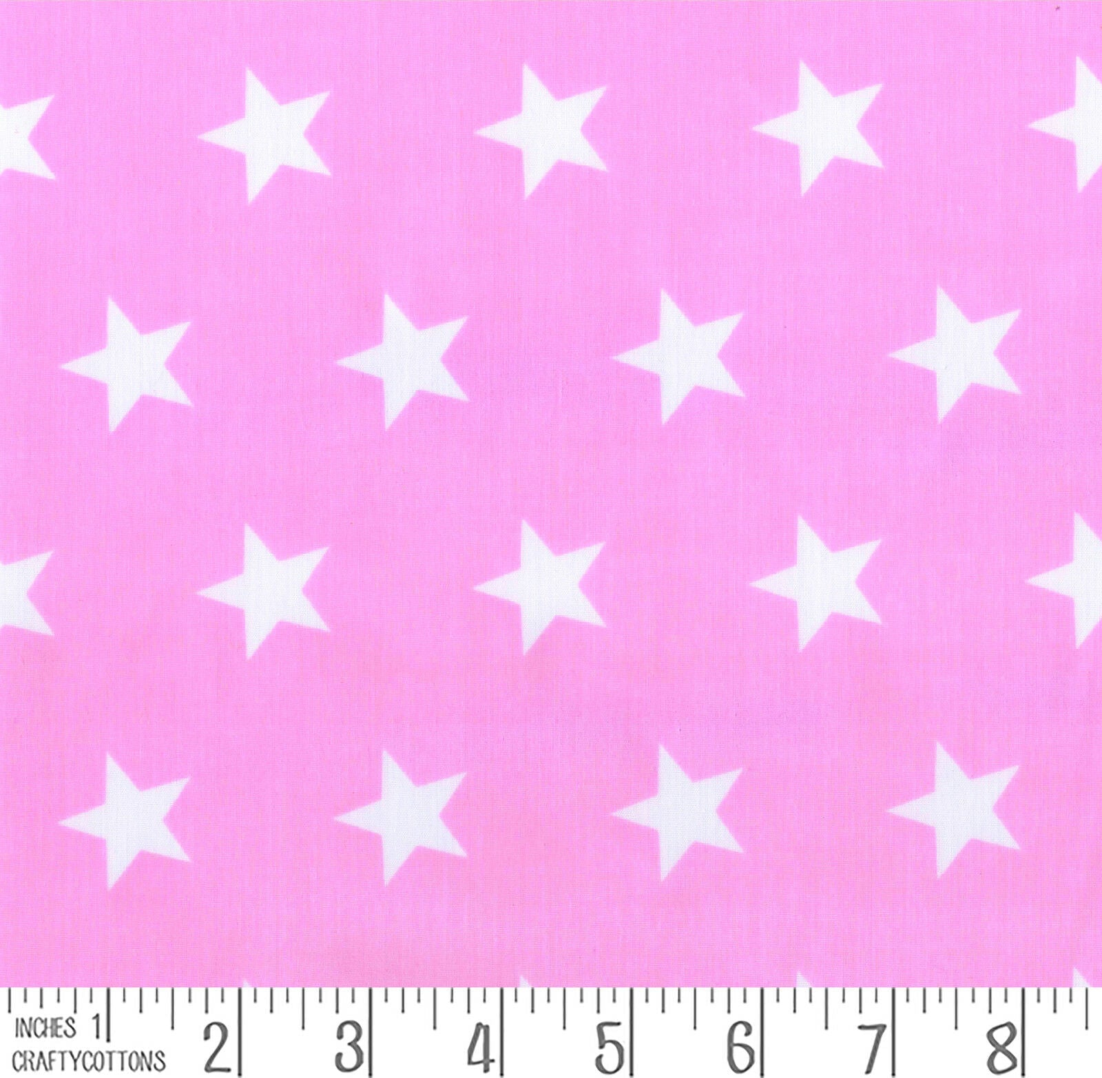 White Stars Polycotton Children Fabric Choose Size - Home - Crafts