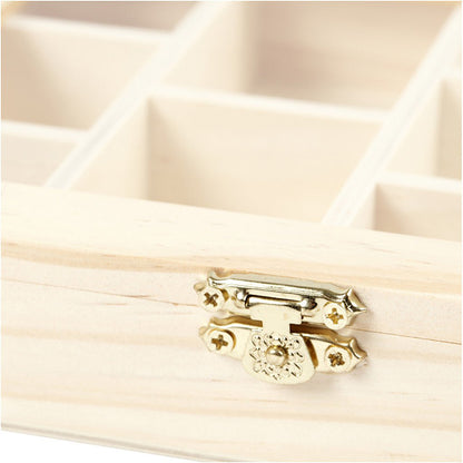 Wood Metal Clasp Storage Box With Glass Lid Decoration Crafts 15.5x20.5x3.5 cm - Home - Crafts