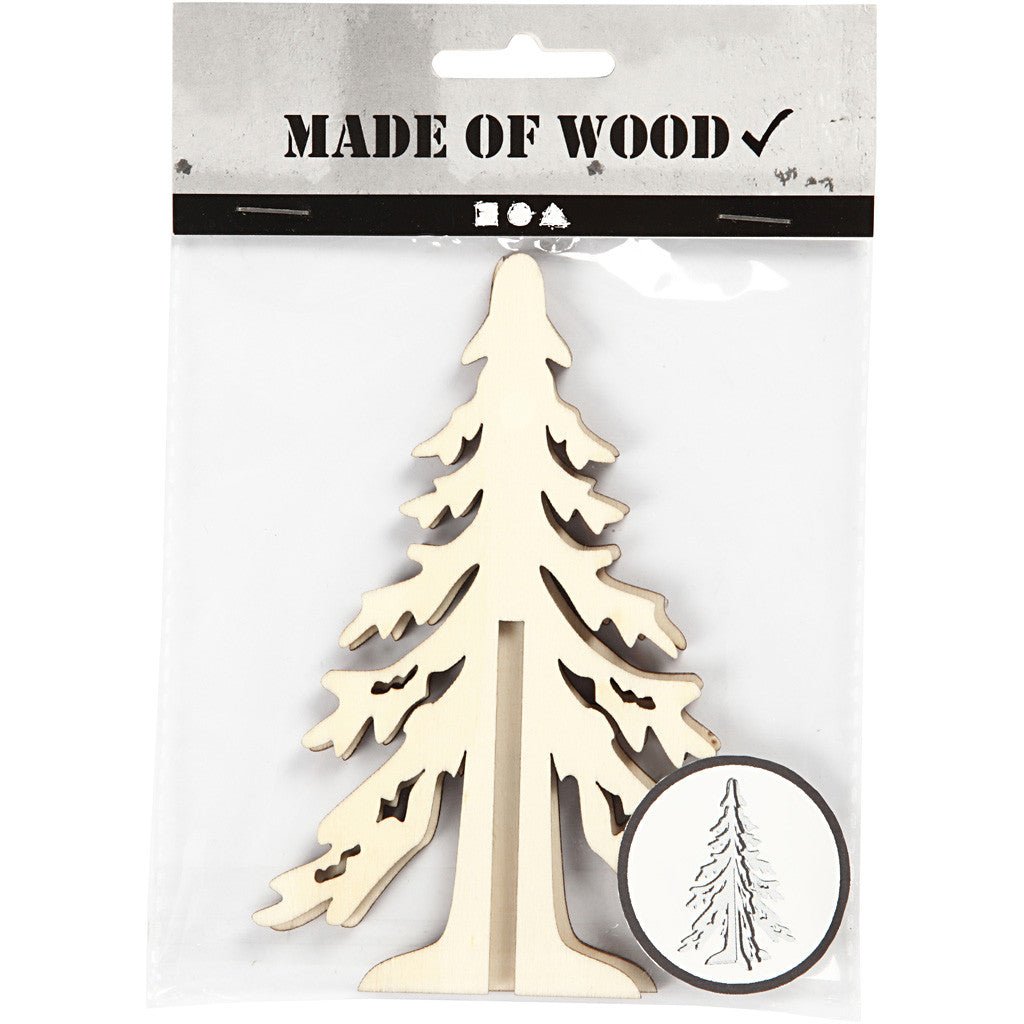 Wooden 3D Christmas Tree With Dark Edges Decoration Crafts H: 12.5 cm W: 8.5 cm - Home - Crafts