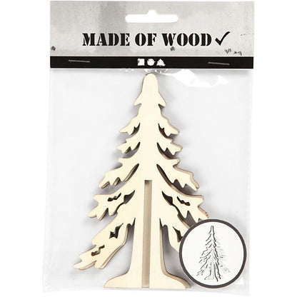 Wooden 3D Christmas Tree With Dark Edges Decoration Crafts H: 12.5 cm W: 8.5 cm - Home - Crafts