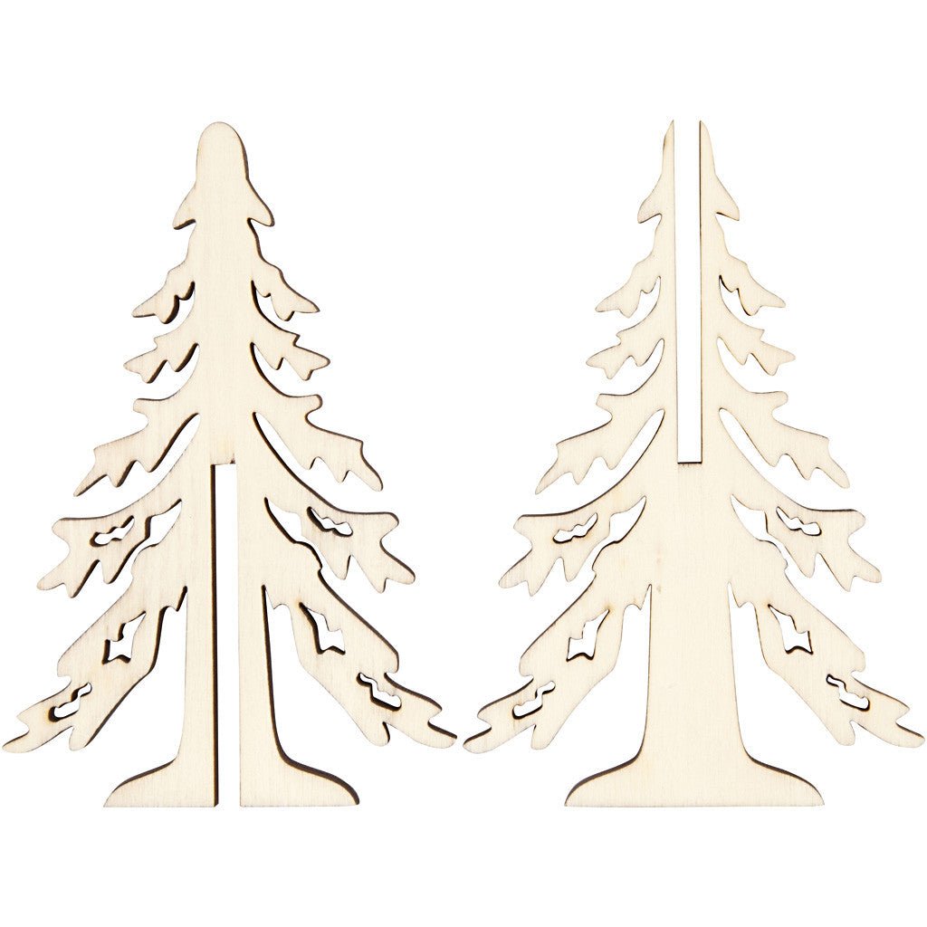 Wooden 3D Christmas Tree With Dark Edges Decoration Crafts H: 12.5 cm W: 8.5 cm - Home - Crafts