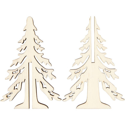 Wooden 3D Christmas Tree With Dark Edges Decoration Crafts H: 12.5 cm W: 8.5 cm - Home - Crafts