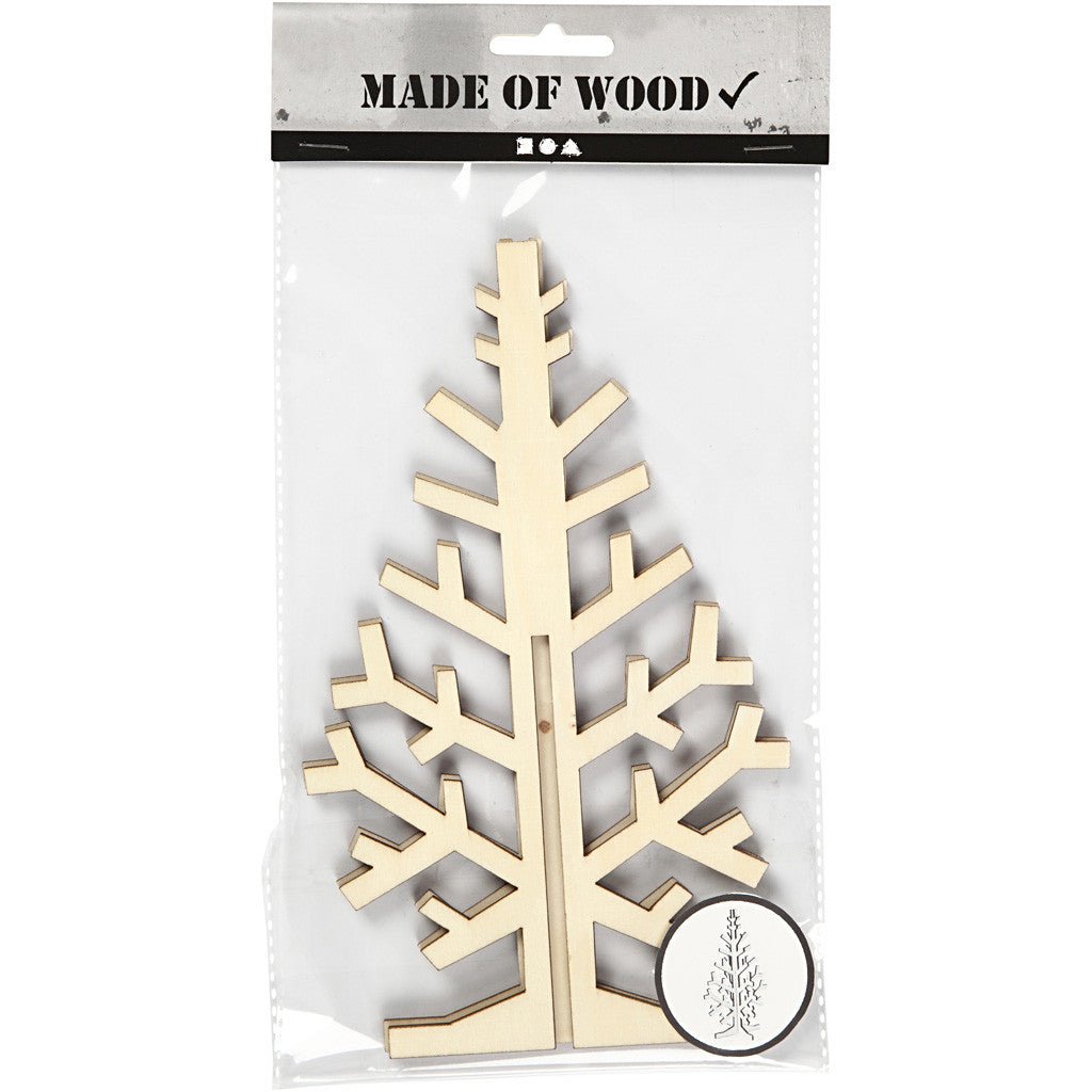 Wooden 3D Christmas Tree With Dark Edges Decoration Crafts H: 20 cm W: 12 cm - Home - Crafts