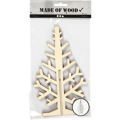 Wooden 3D Christmas Tree With Dark Edges Decoration Crafts H: 20 cm W: 12 cm - Home - Crafts