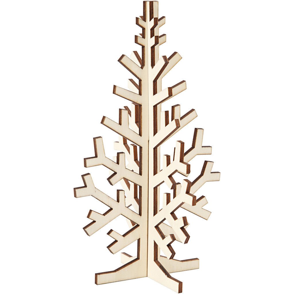 Wooden 3D Christmas Tree With Dark Edges Decoration Crafts H: 20 cm W: 12 cm - Home - Crafts
